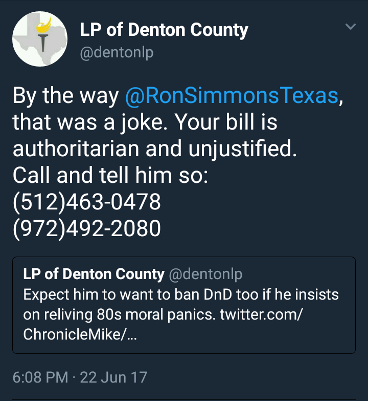 The tweet in question